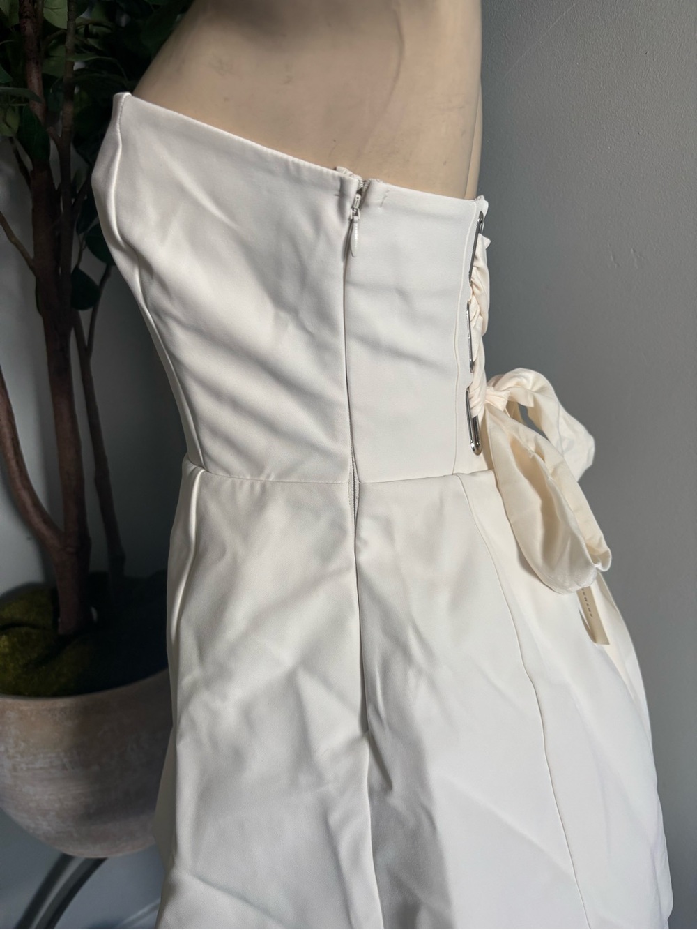 Anthropologie Strapless White Mini Dress with Ruffled Tier - Picture 9 of 11